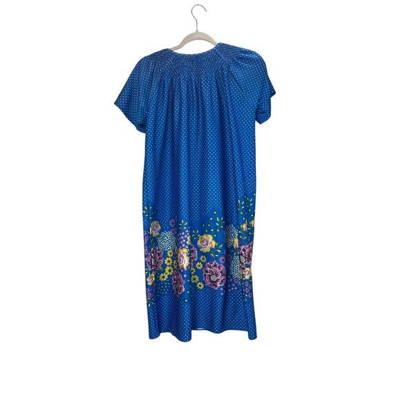 Amanda Paige M Blue Polkadot/Floral Print Pullover Comfy Sleepwear/Casual - Picture 2 of 7